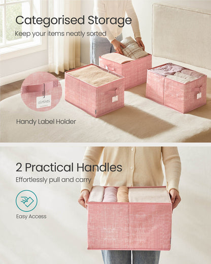 15 cm High Collapsible Storage Boxes Set of 3 Ink Black - image 34