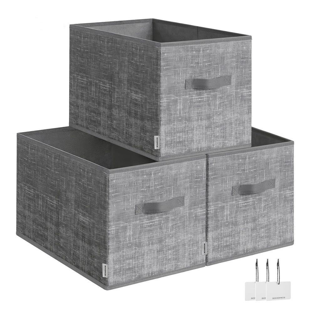 15 cm High Collapsible Storage Boxes Set of 3 Ink Black - image 37