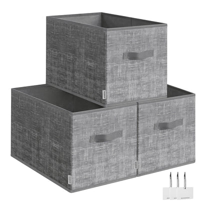 15 cm High Collapsible Storage Boxes Set of 3 Ink Black - image 37