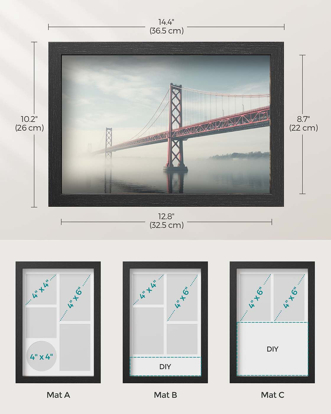 A4 Picture Frame with 3 Mats - image 20