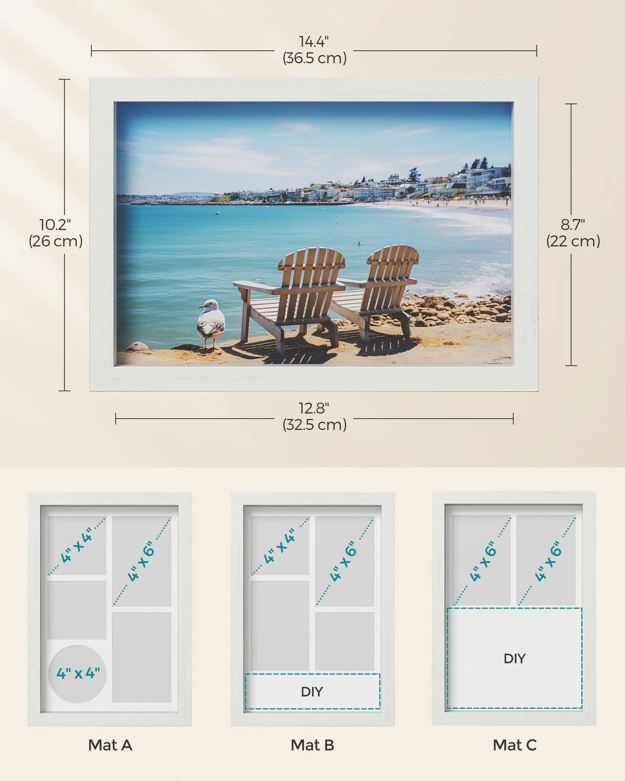 A4 Picture Frame with 3 Mats - image 6