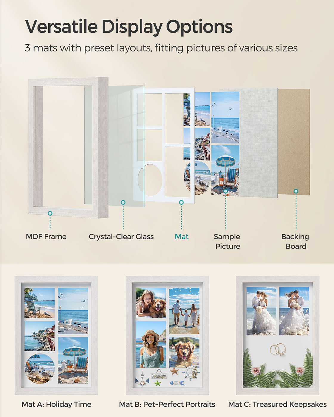 A4 Picture Frame with 3 Mats - image 10