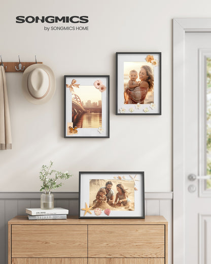 Set of 3 Photo Frames with Mats Ash Black - image 2