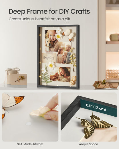 Set of 3 Photo Frames with Mats Ash Black - image 4