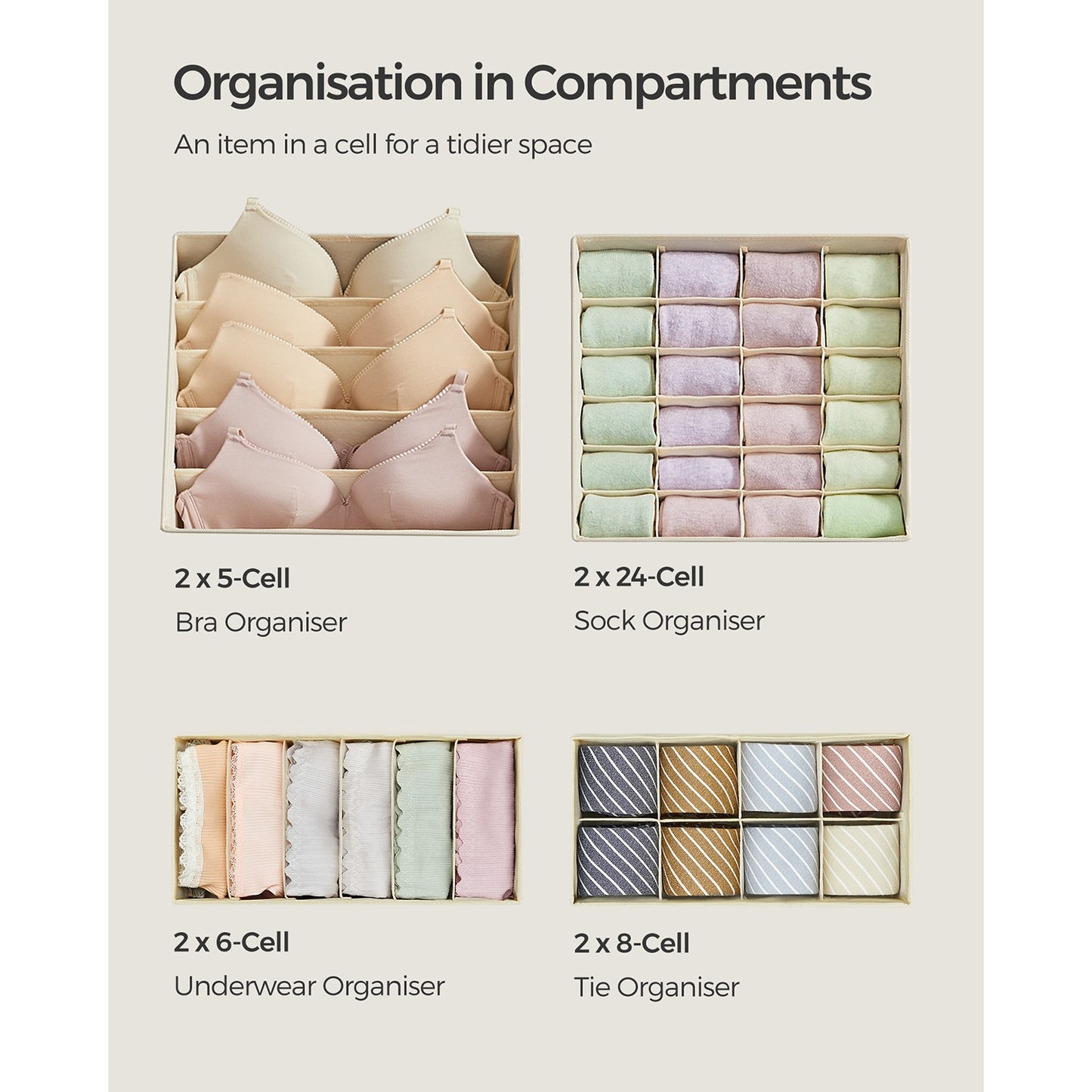 Set of 8 Underwear Drawer Organisers - image 4