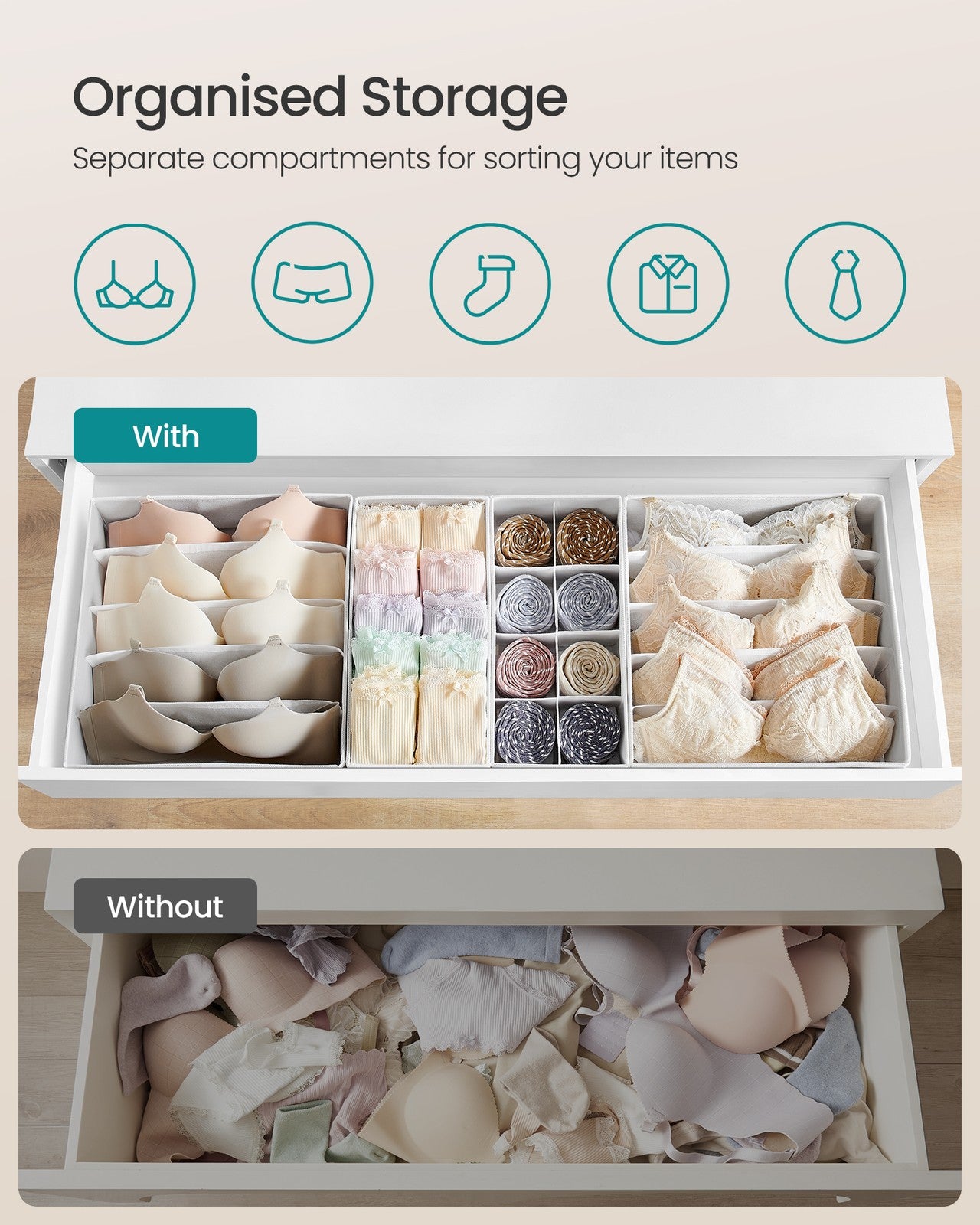 Set of 8 Underwear Drawer Organisers - image 11