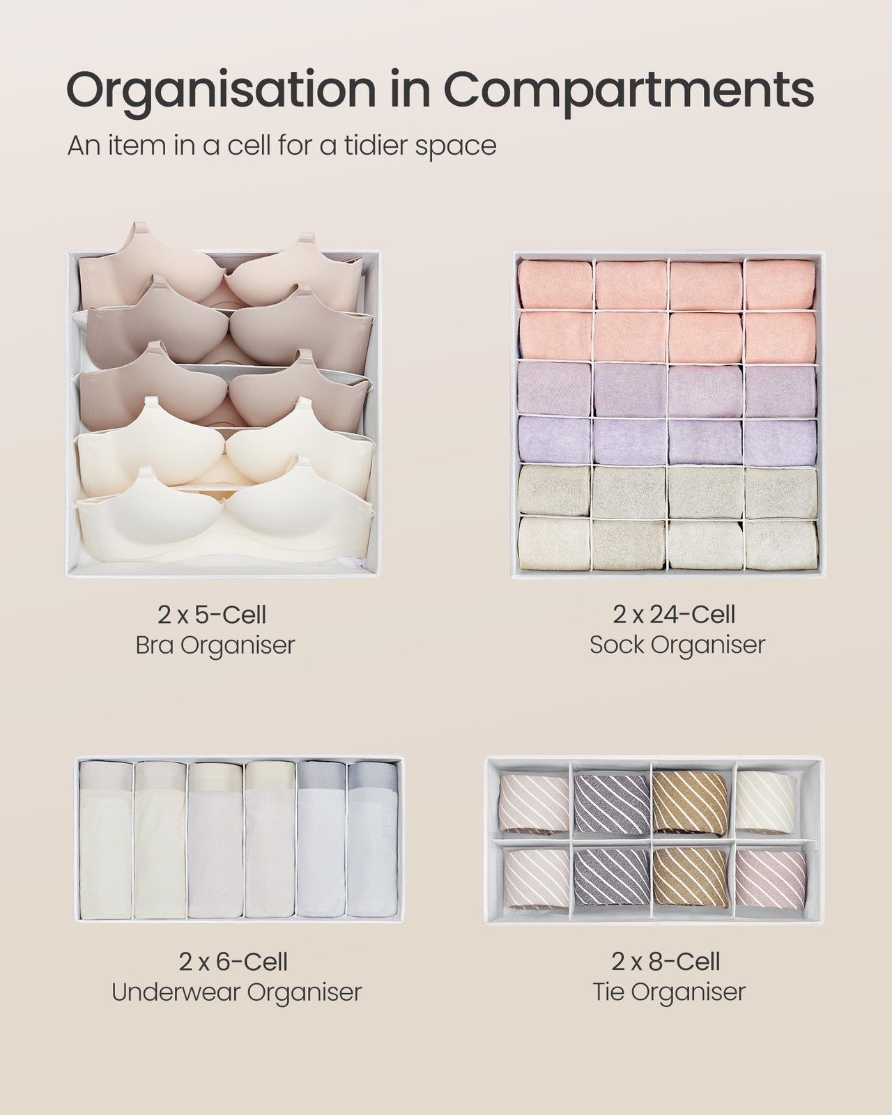 Set of 8 Underwear Drawer Organisers - image 12