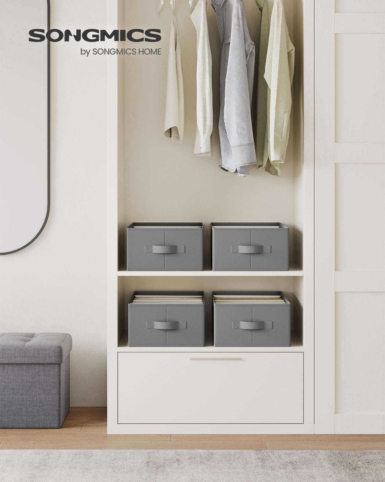 42 x 30 x 17 cm Set of 4 Drawer Organisers Dove Grey - image 2