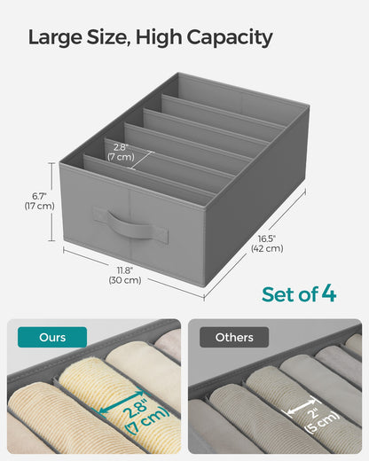 42 x 30 x 17 cm Set of 4 Drawer Organisers Dove Grey - image 6