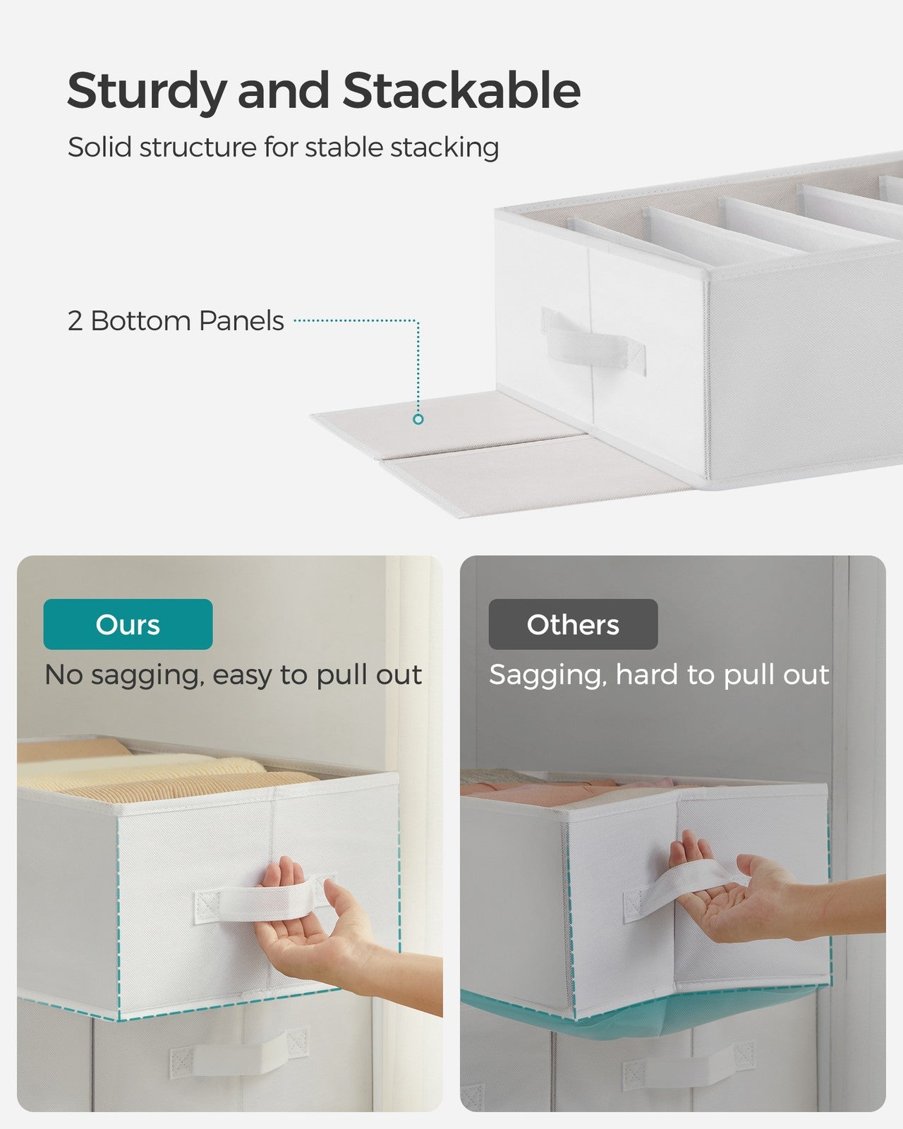 42 x 30 x 17 cm Set of 4 Drawer Organisers Dove Grey - image 18