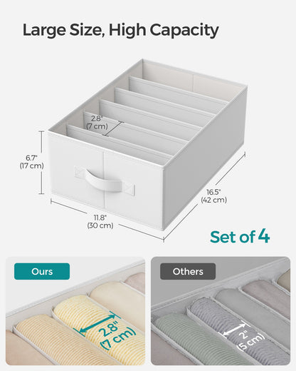 42 x 30 x 17 cm Set of 4 Drawer Organisers Dove Grey - image 13