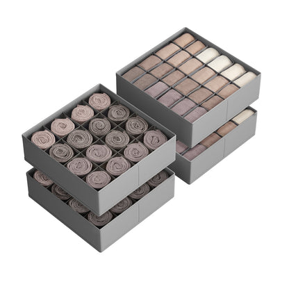 Set of 4 Drawer Organisers with 80 Compartments Dove Grey - image 1
