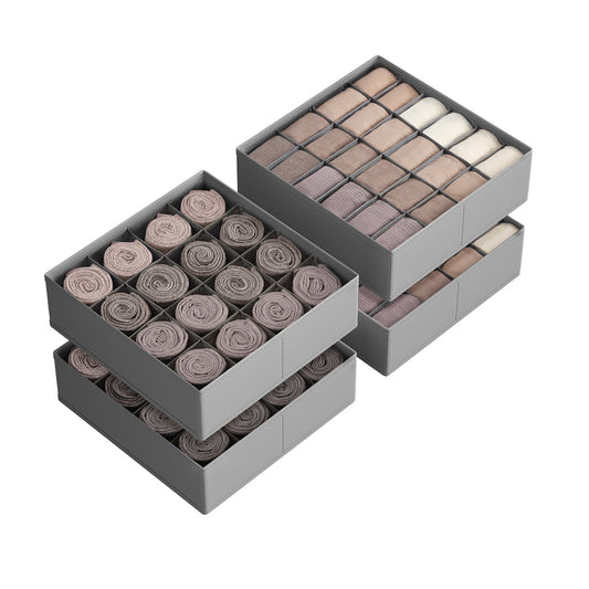 Set of 4 Drawer Organisers with 80 Compartments Dove Grey - image 1