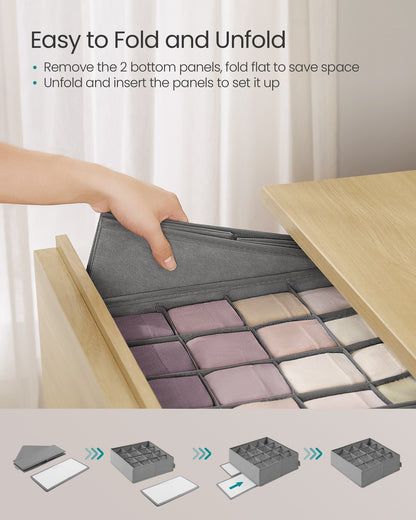 Set of 4 Drawer Organisers with 80 Compartments Dove Grey - image 6