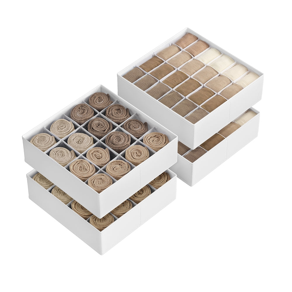 Set of 4 Drawer Organisers with 80 Compartments Dove Grey - image 7