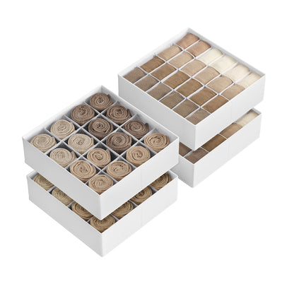 Set of 4 Drawer Organisers with 80 Compartments Dove Grey - image 7