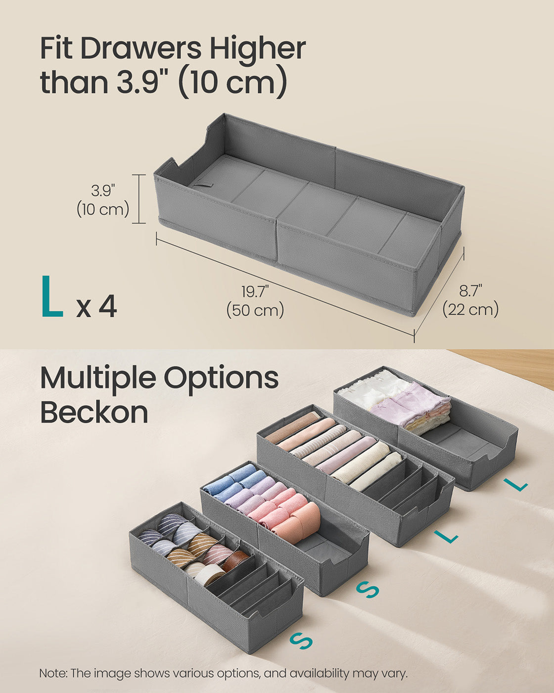 Set of foldable drawer organisers with dividers - image 23