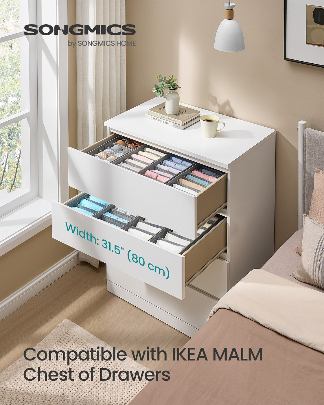 Set of foldable drawer organisers with dividers - image 2