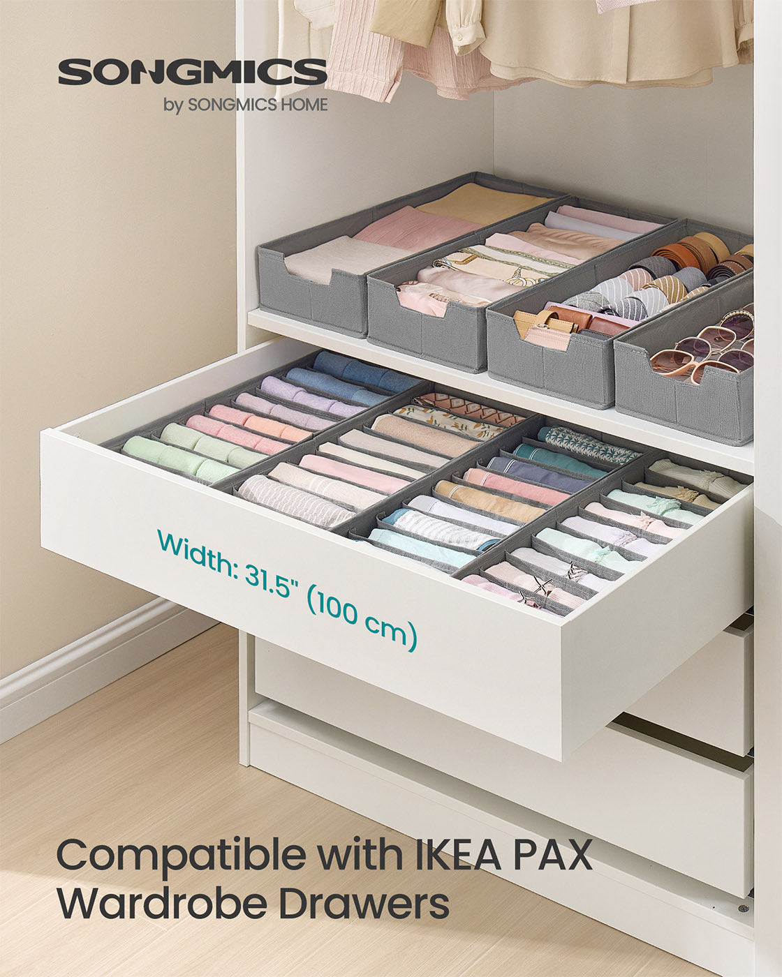 Set of foldable drawer organisers with dividers - image 8