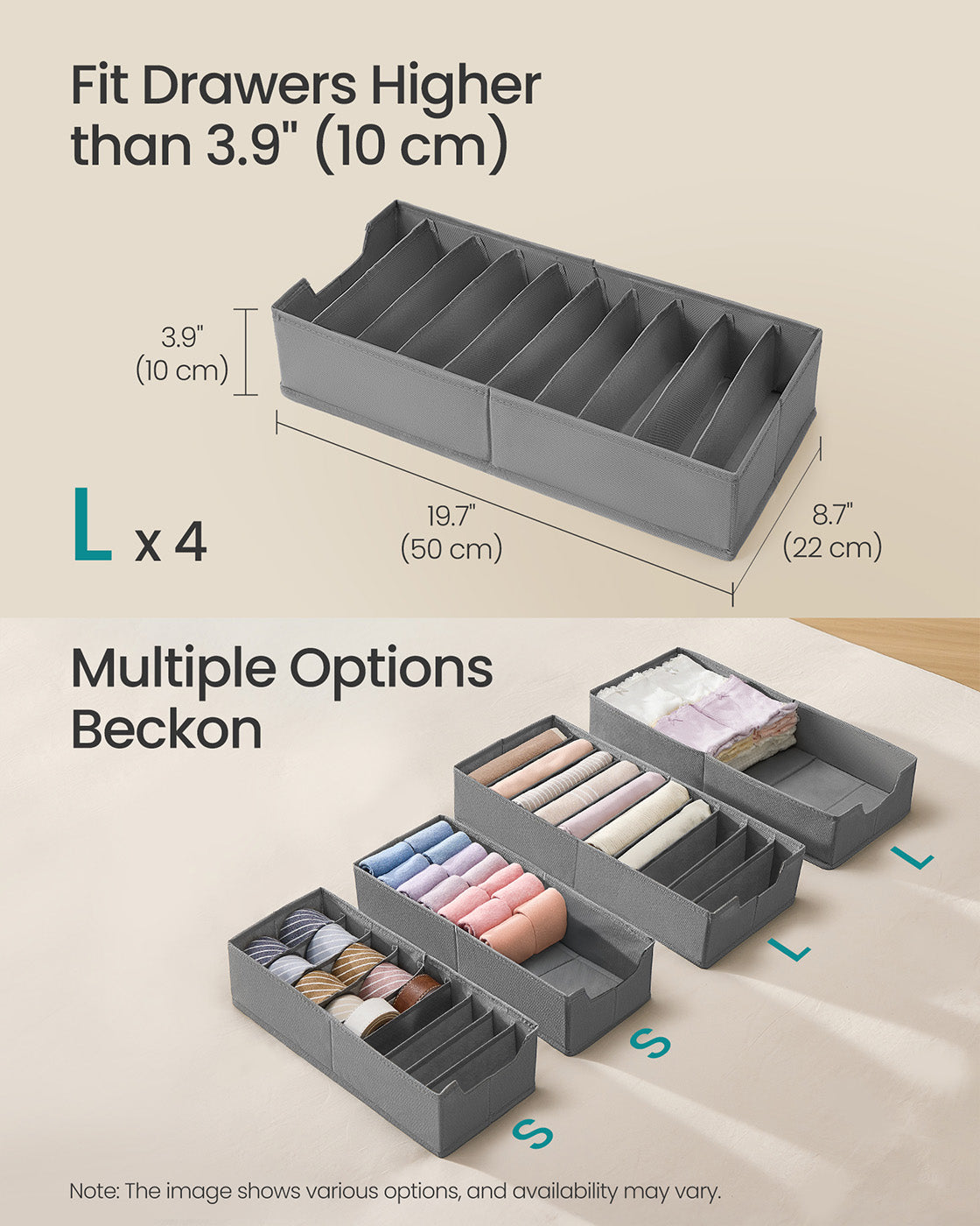 Set of foldable drawer organisers with dividers - image 11