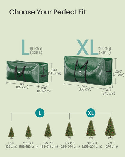 Christmas Tree Storage Bag Fits Artificial Trees up to 9 ft Green - image 3
