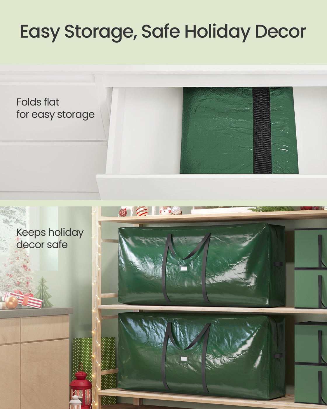 Christmas Tree Storage Bag Fits Artificial Trees up to 9 ft Green - image 6
