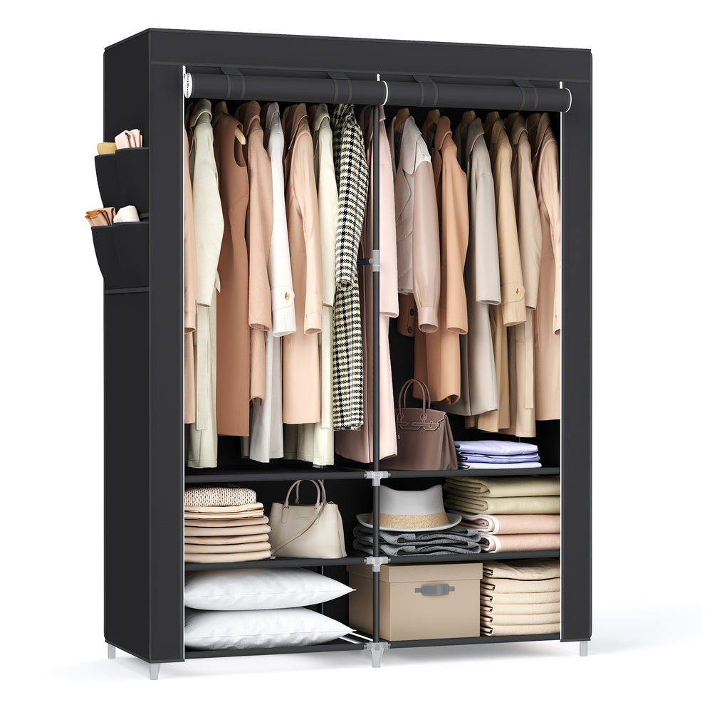 Portable Wardrobe with 2 Hanging Rails - image 2