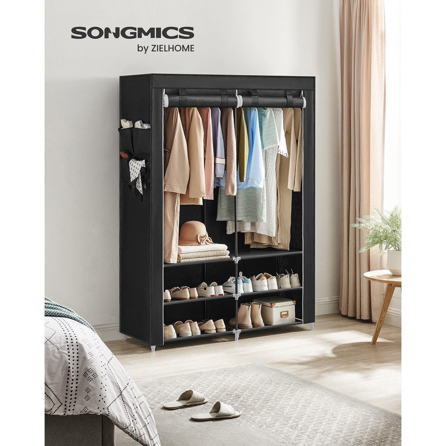 Portable Wardrobe with 2 Hanging Rails - image 3