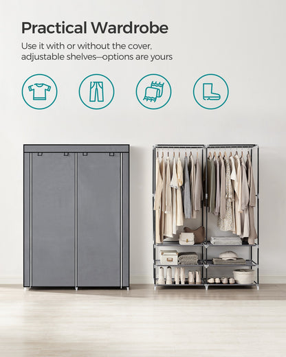 Portable Wardrobe with 2 Hanging Rails - image 14