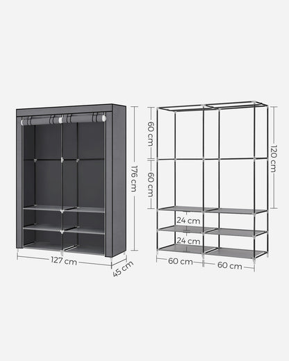 Portable Wardrobe with 2 Hanging Rails - image 18
