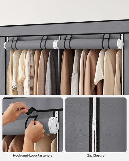 Portable Wardrobe with 2 Hanging Rails - image 20