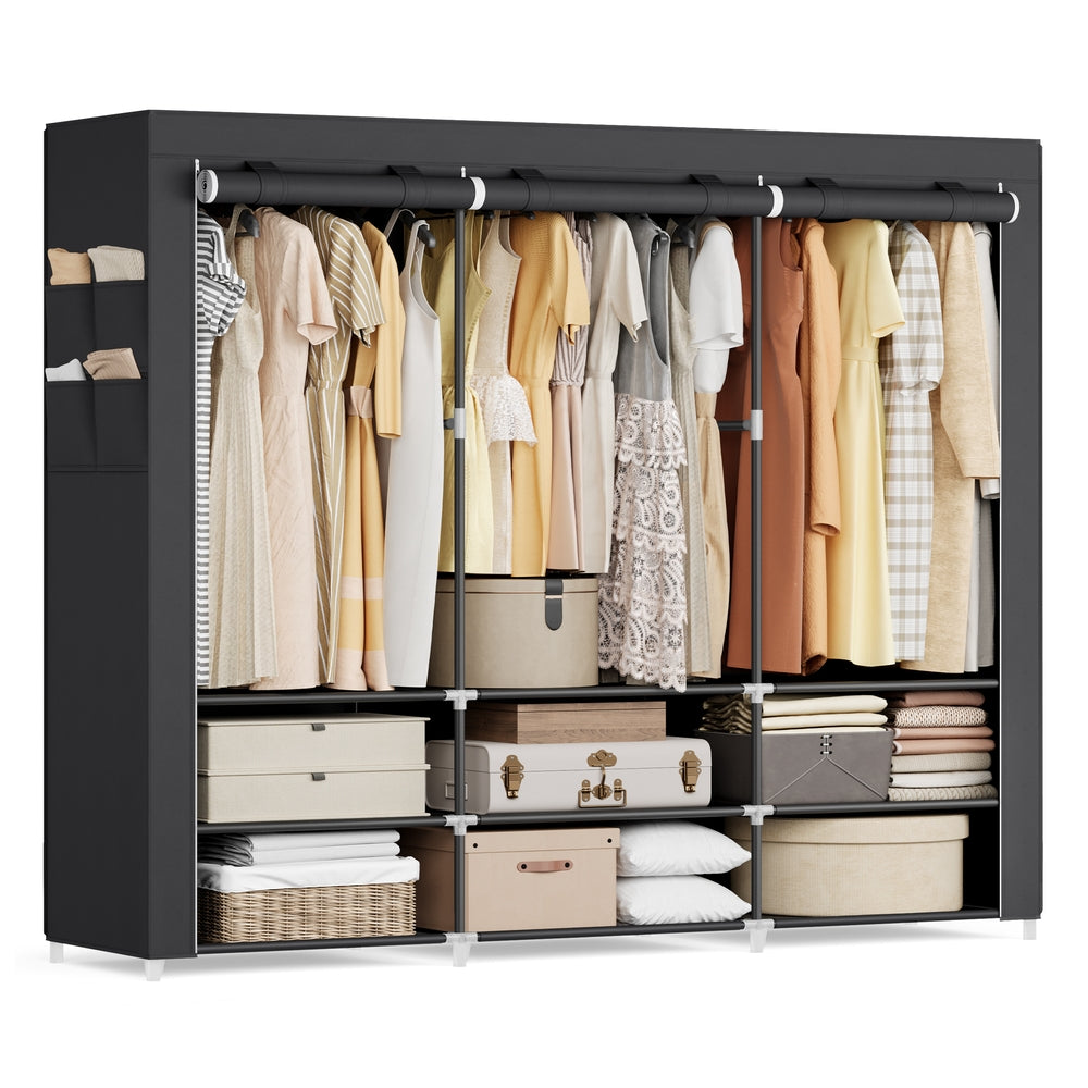 Portable Wardrobe with 2 Hanging Rails - image 22