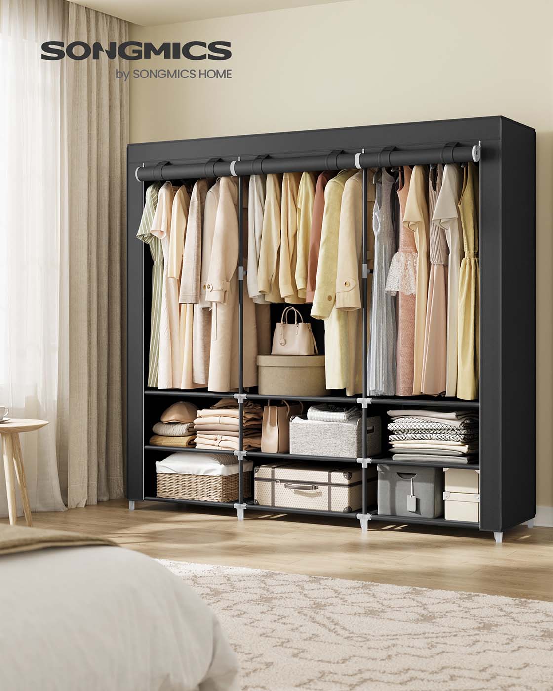 Portable Wardrobe with 2 Hanging Rails - image 23