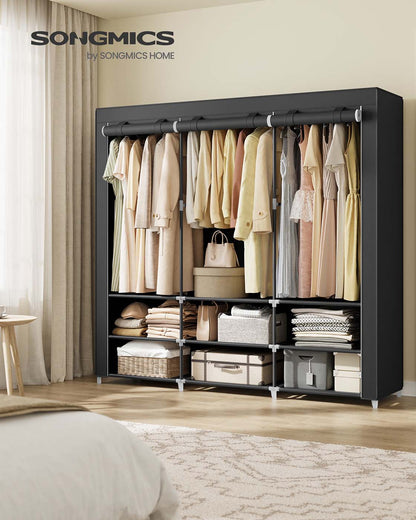 Portable Wardrobe with 2 Hanging Rails - image 23