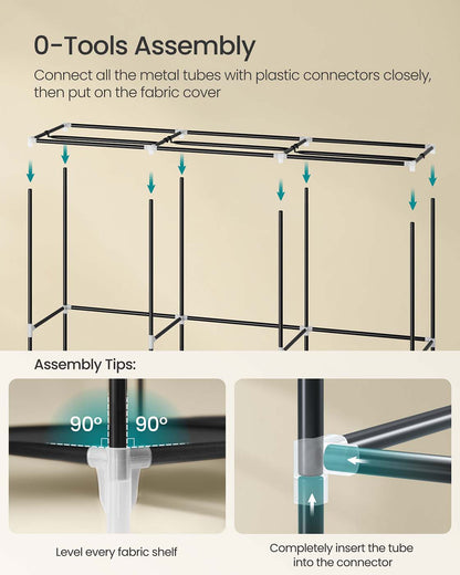 Portable Wardrobe with 2 Hanging Rails - image 26