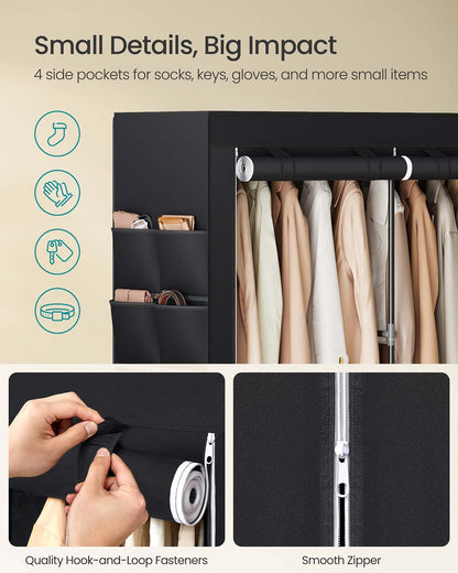 Portable Wardrobe with 2 Hanging Rails - image 28
