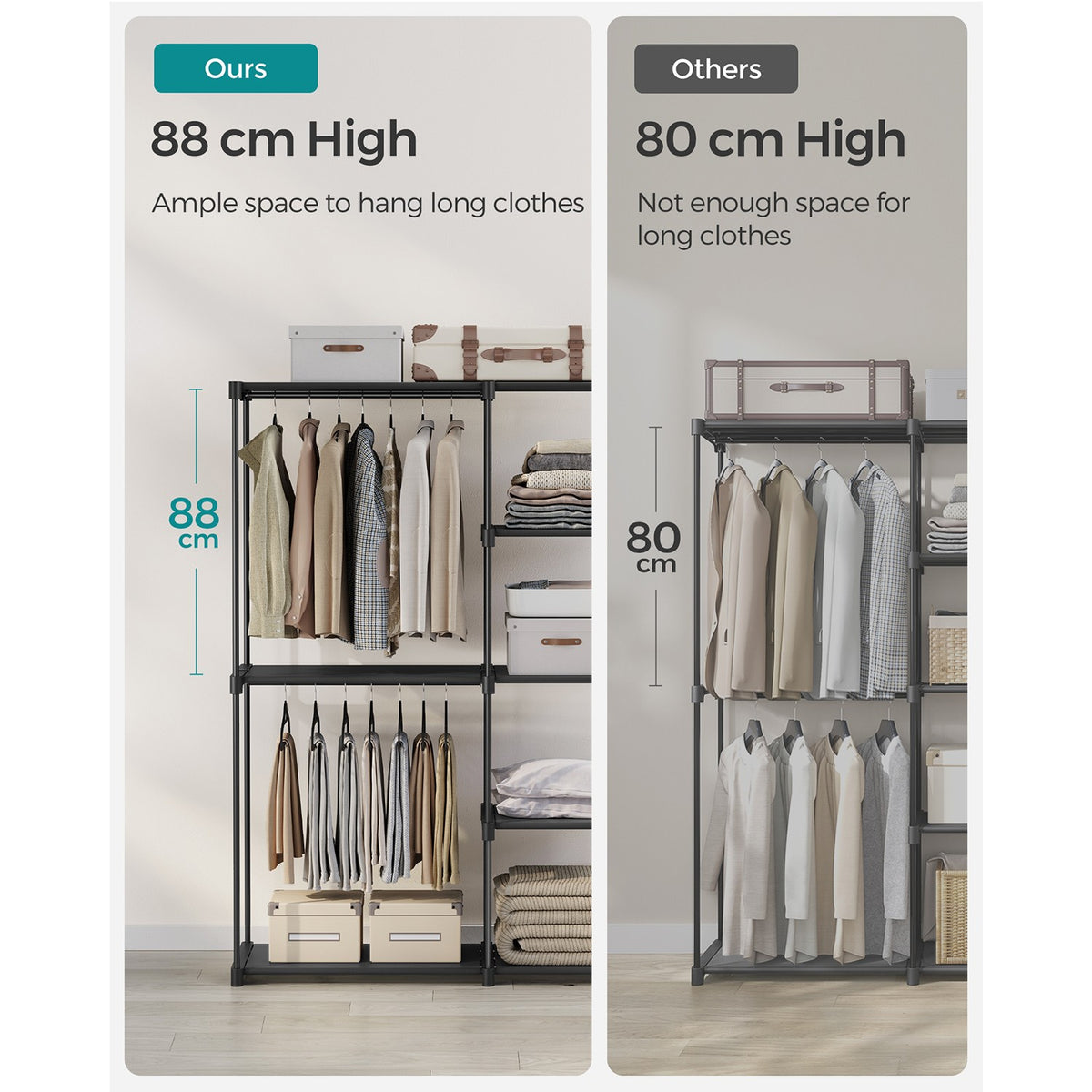 Foldable Wardrobe with Clothes Rails 43 x 124 x 182 cm - image 5