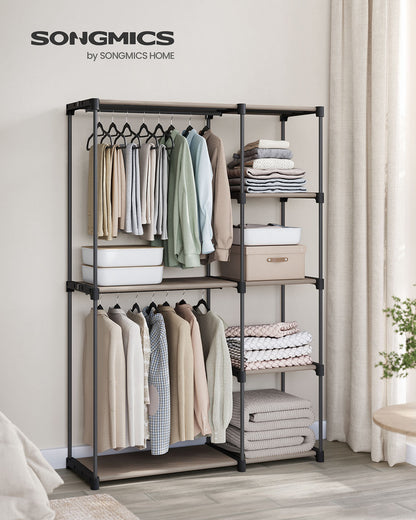 Open Wardrobe with 2 Hanging Rods & Shelves, Portable Closet Organizer for Bedroom/Laundry Room - image 2