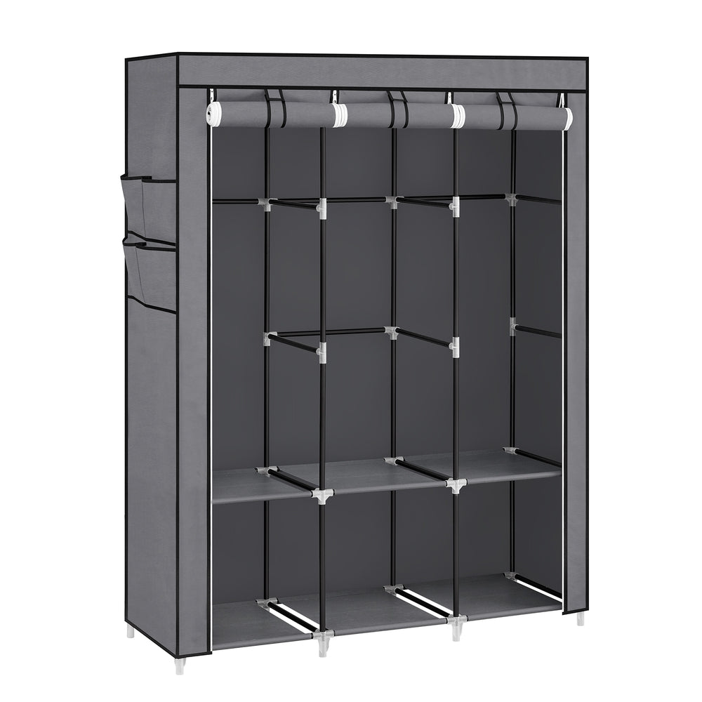 Portable Wardrobe with 3 Hanging Rails - image 12