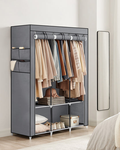 Portable Wardrobe with 3 Hanging Rails - image 14