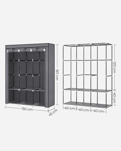 Portable Wardrobe with 3 Hanging Rails - image 19