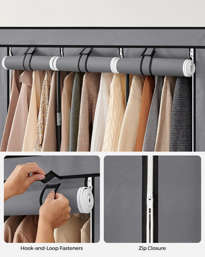 Portable Wardrobe with 3 Hanging Rails - image 21