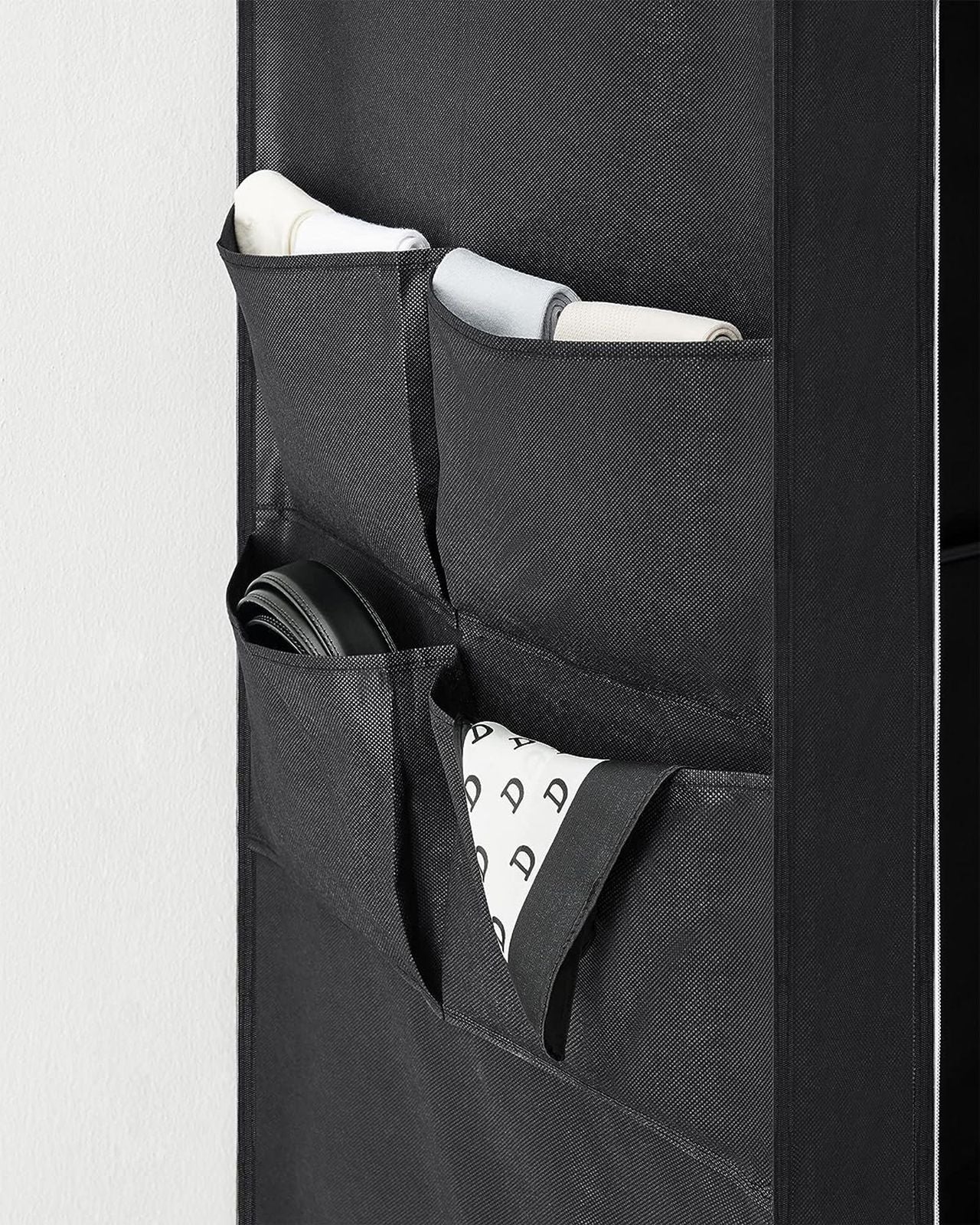 Clothes Wardrobe, Portable Closet, Garment Organiser Rack with 4 Hanging Rails, Shelves, 4 Side Pockets - image 15