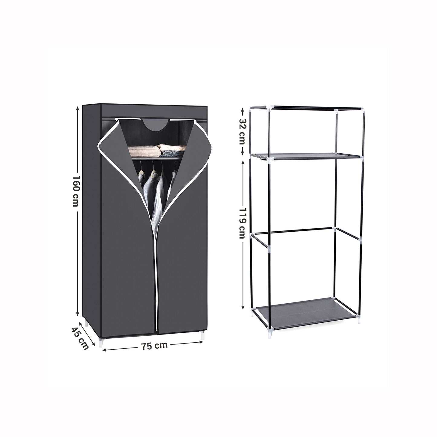 Canvas Hanging Rail Wardrobe - image 17
