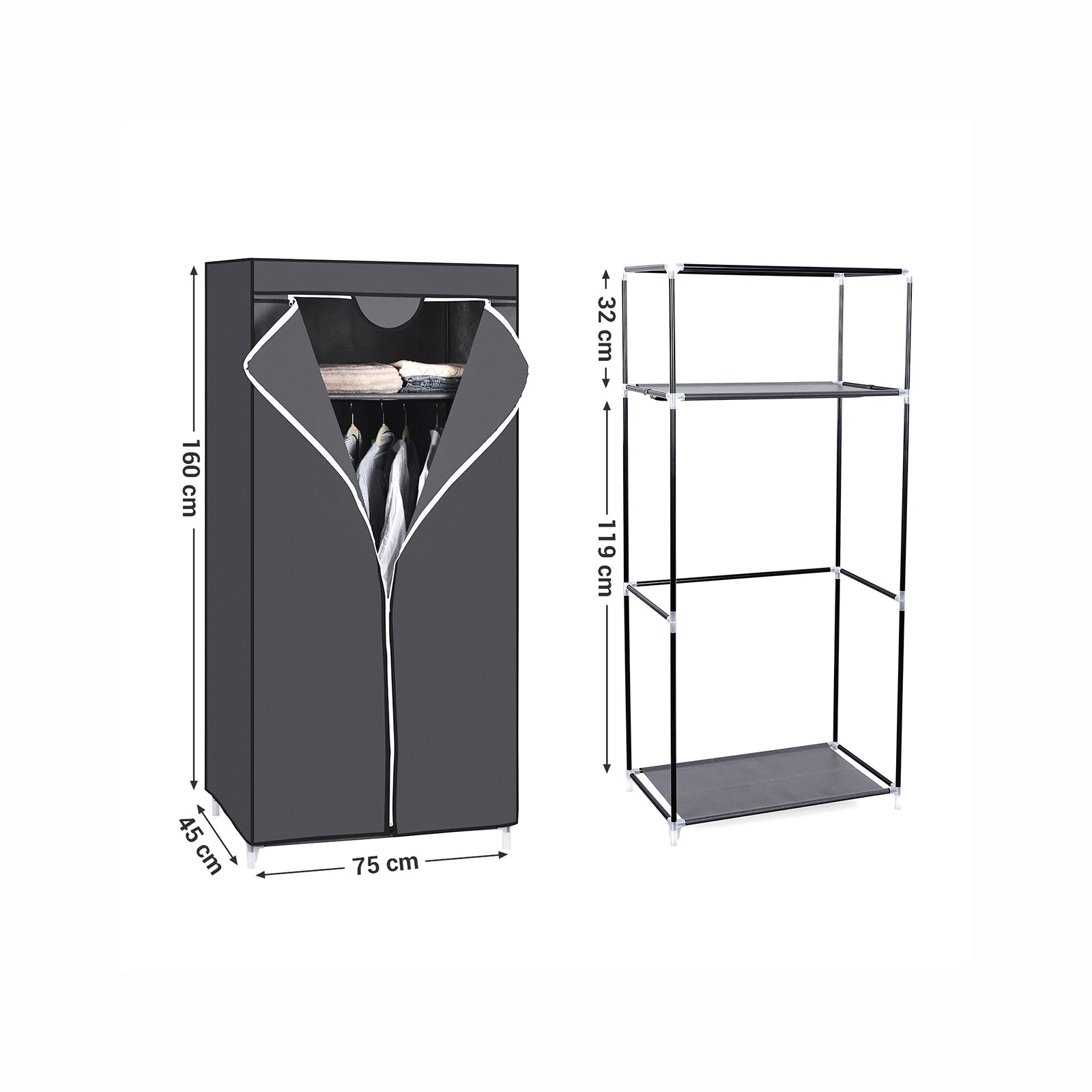 Canvas Hanging Rail Wardrobe - image 17