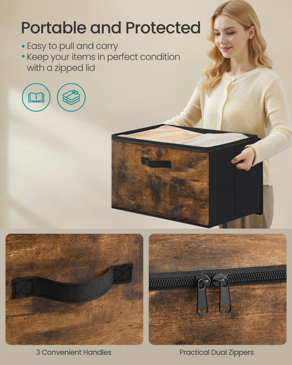 Set of 6 Foldable Storage Organiser Boxes Slate Grey - image 44