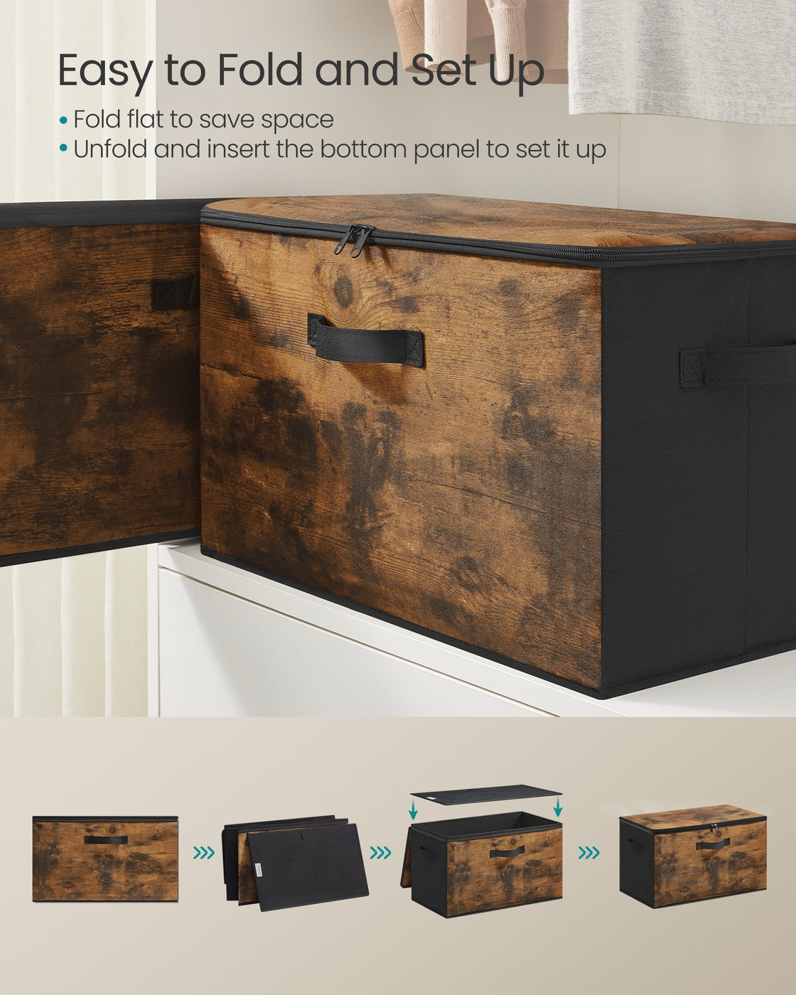 Set of 6 Foldable Storage Organiser Boxes Slate Grey - image 45