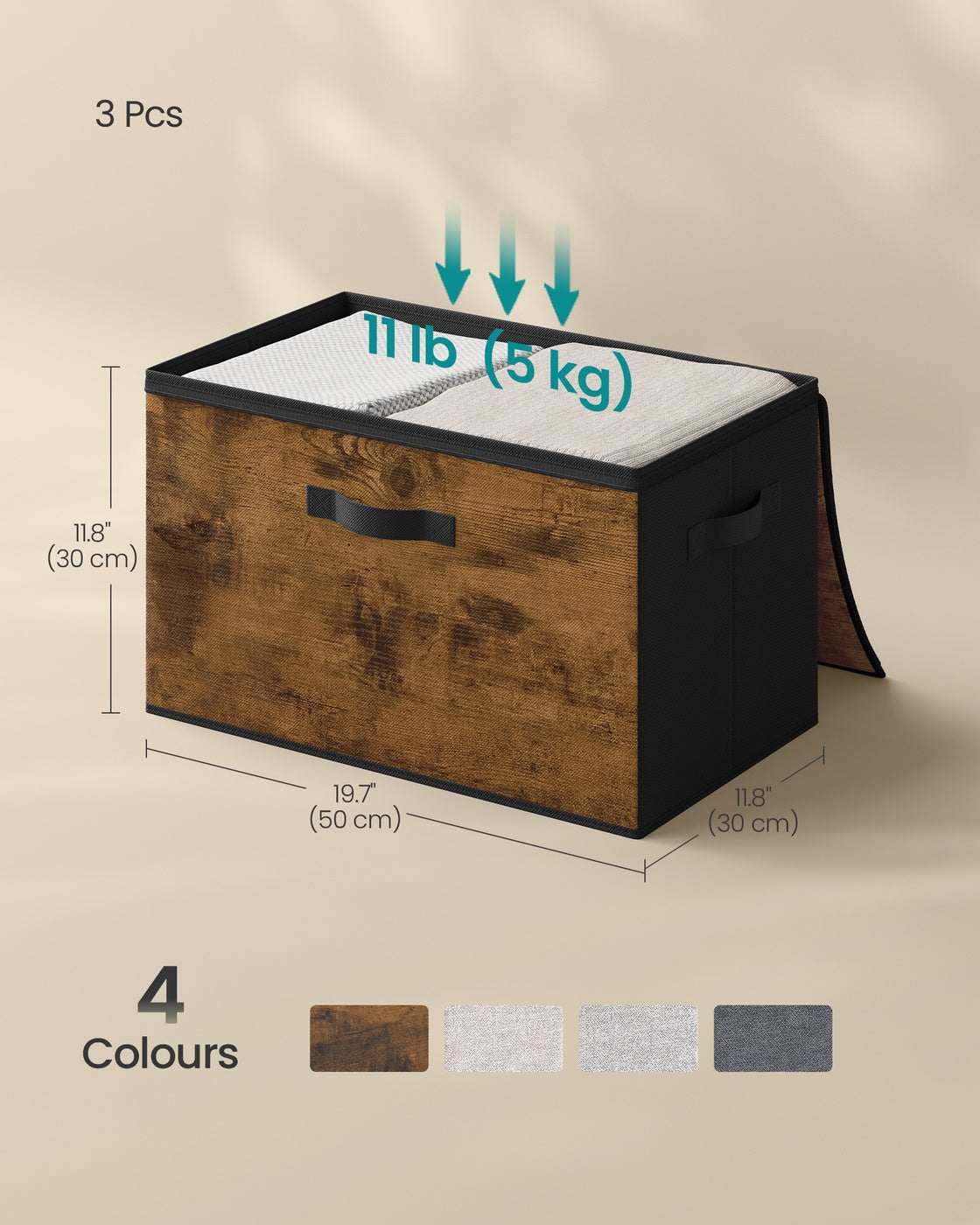 Set of 6 Foldable Storage Organiser Boxes Slate Grey - image 46