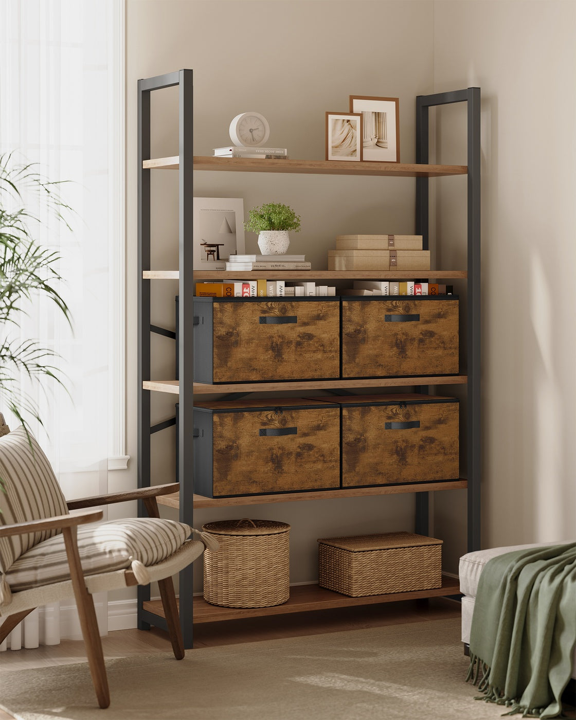Set of 6 Foldable Storage Organiser Boxes Slate Grey - image 47