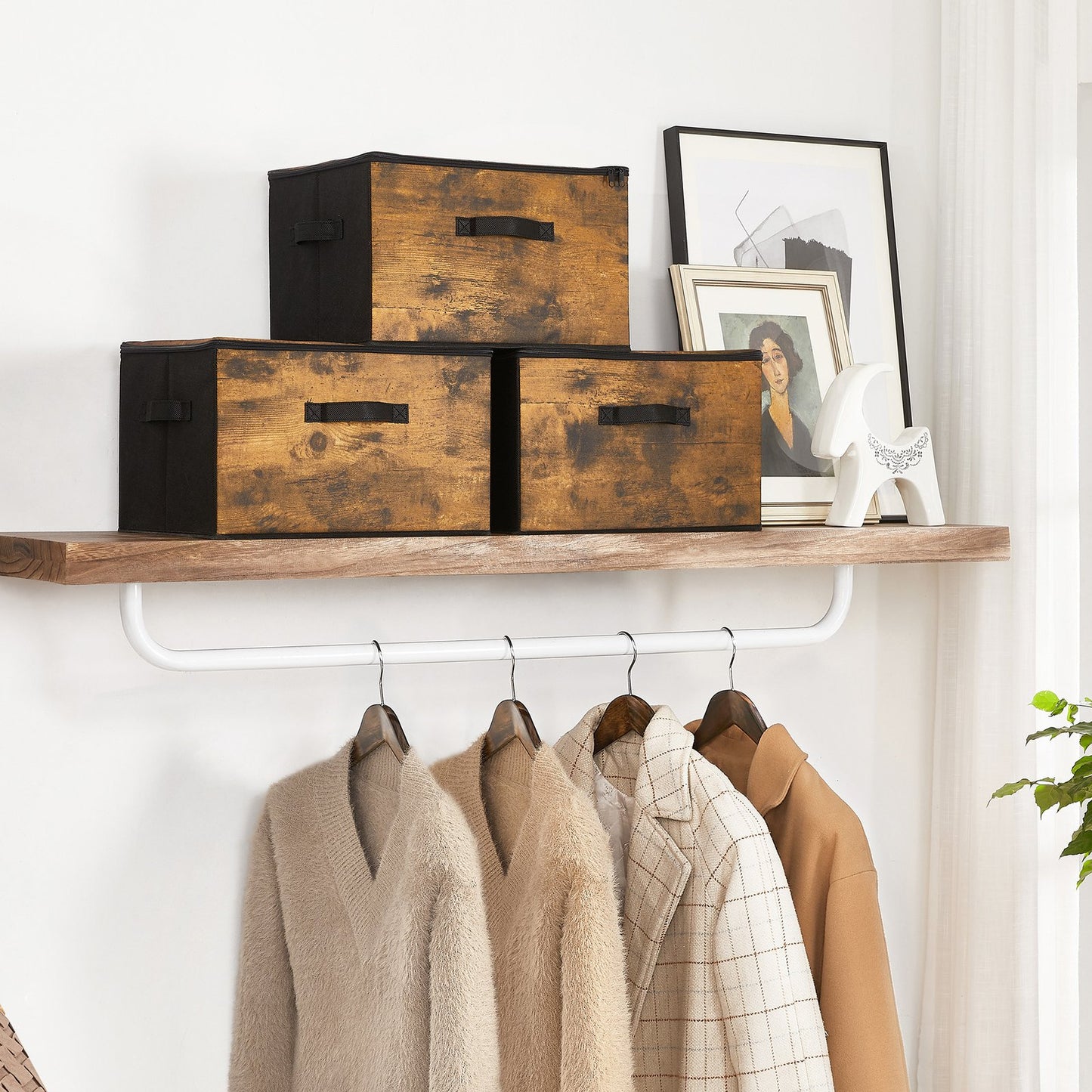 Set of 6 Foldable Storage Organiser Boxes Slate Grey - image 26